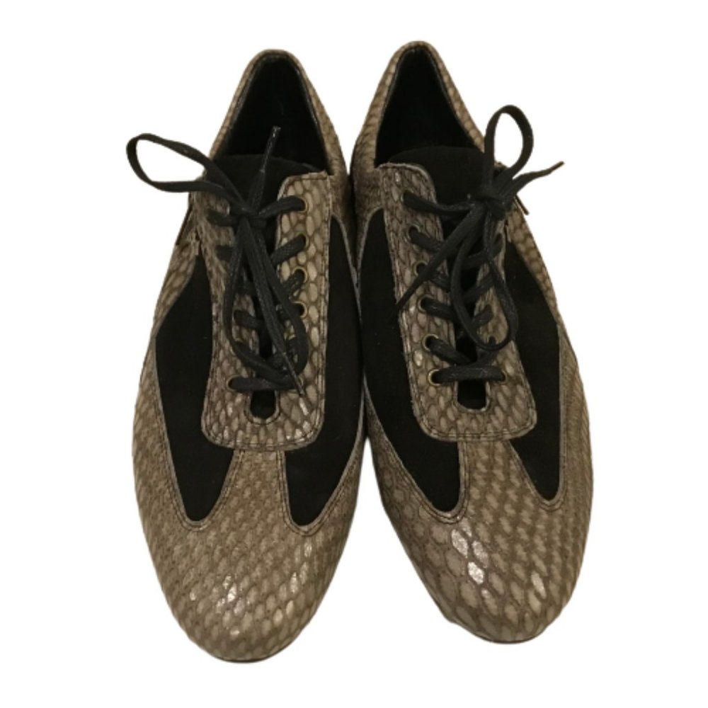 NWOT Mens Size 11 Konig Geneve Green Black Mixed Media Crocodile Dress Shoes